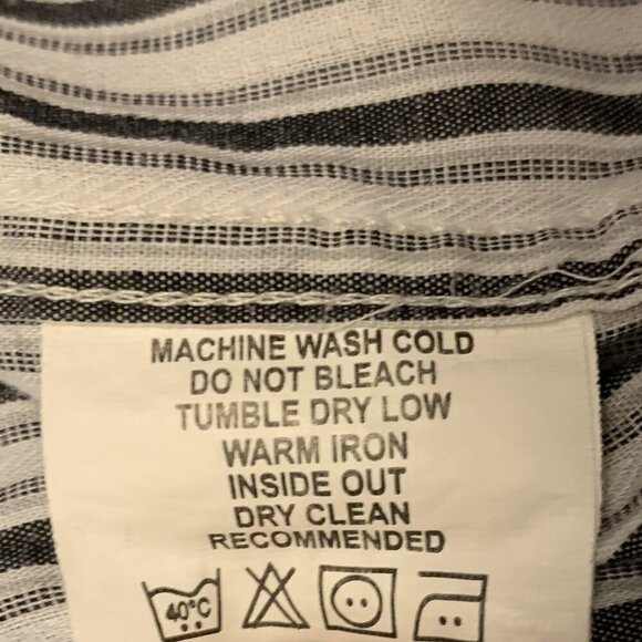 Beverly Hills Polo Club Women's Button Up Shirt Plus Size 2X Gray Striped GUC - Picture 10 of 10